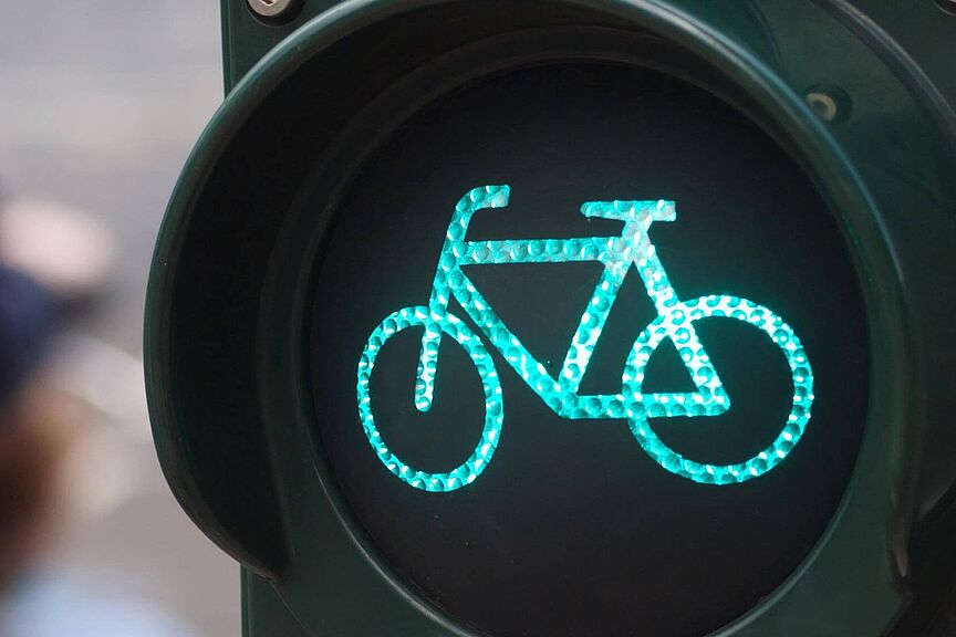 Fahrradampel auf grün Fahrradampel